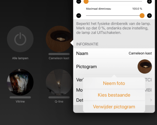 Casambi icon wijzigen